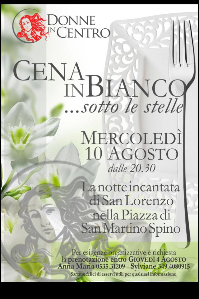 10 agosto cena in bianco