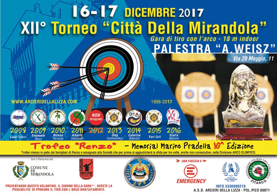 16-17 Dicembre – Torneo “Città Della Mirandola”