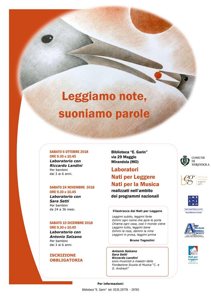 6 Ottobre – Leggiamo Note Suoniamo Parole