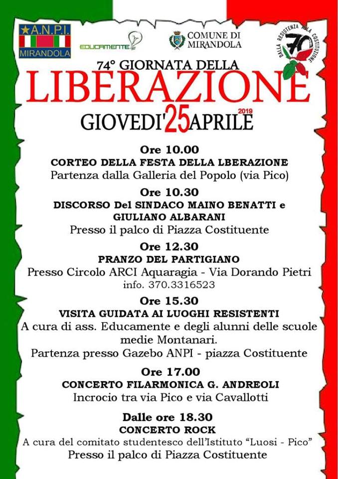 25 Aprile – Festa della Liberazione a Mirandola