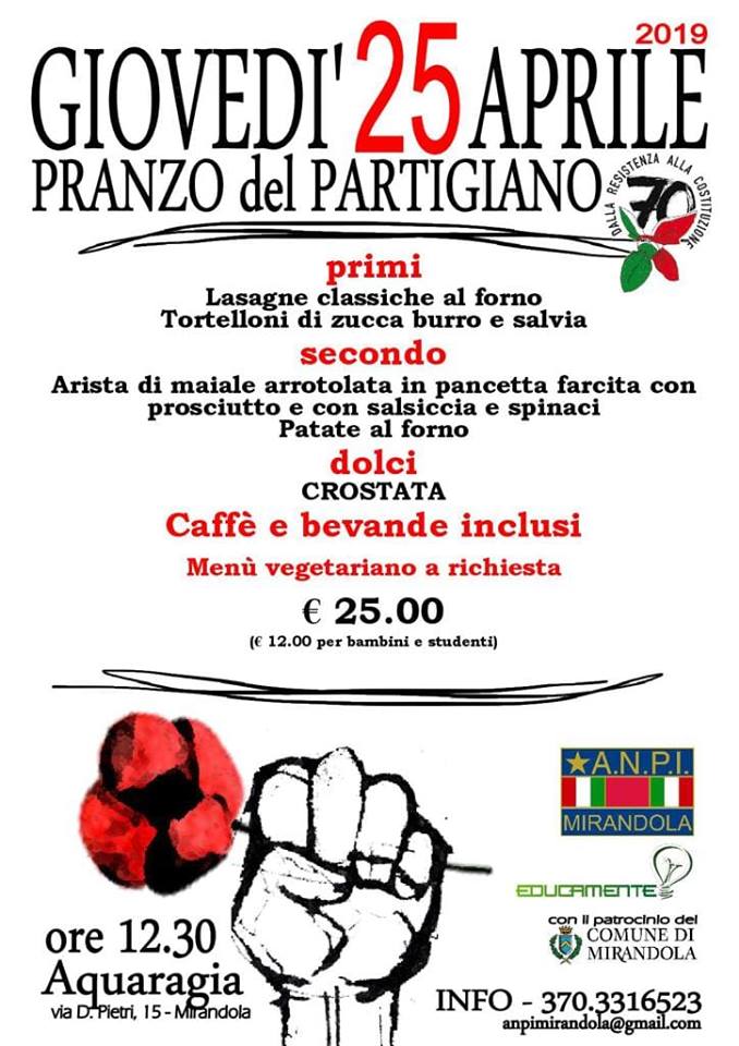 25 Aprile – Pranzo del Partigiano