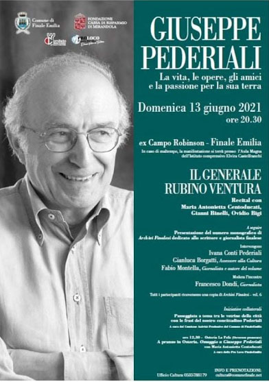 13 Giugno – Giuseppe Pederiali “Il Generale Rubino Ventura”- A Finale E.