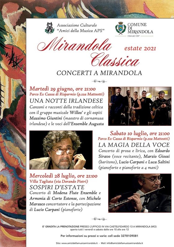 Sabato 10 Luglio – Mirandola Classica – “La magia della voce”