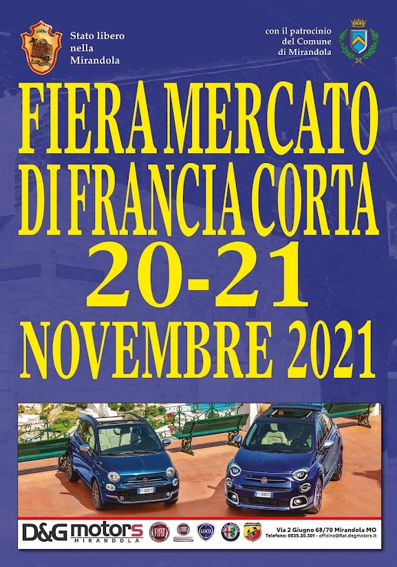 20/21 Novembre a Mirandola – Fiera Mercato di Francia Corta – Il programma