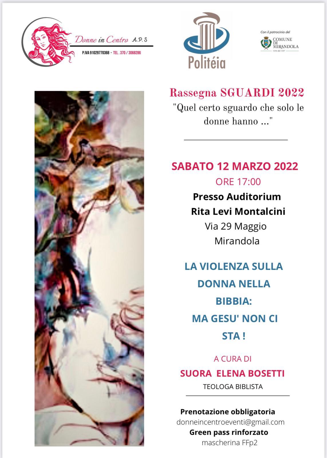 Sabato 12 Marzo a Mirandola – La violenza sulla donna nella Bibbia….