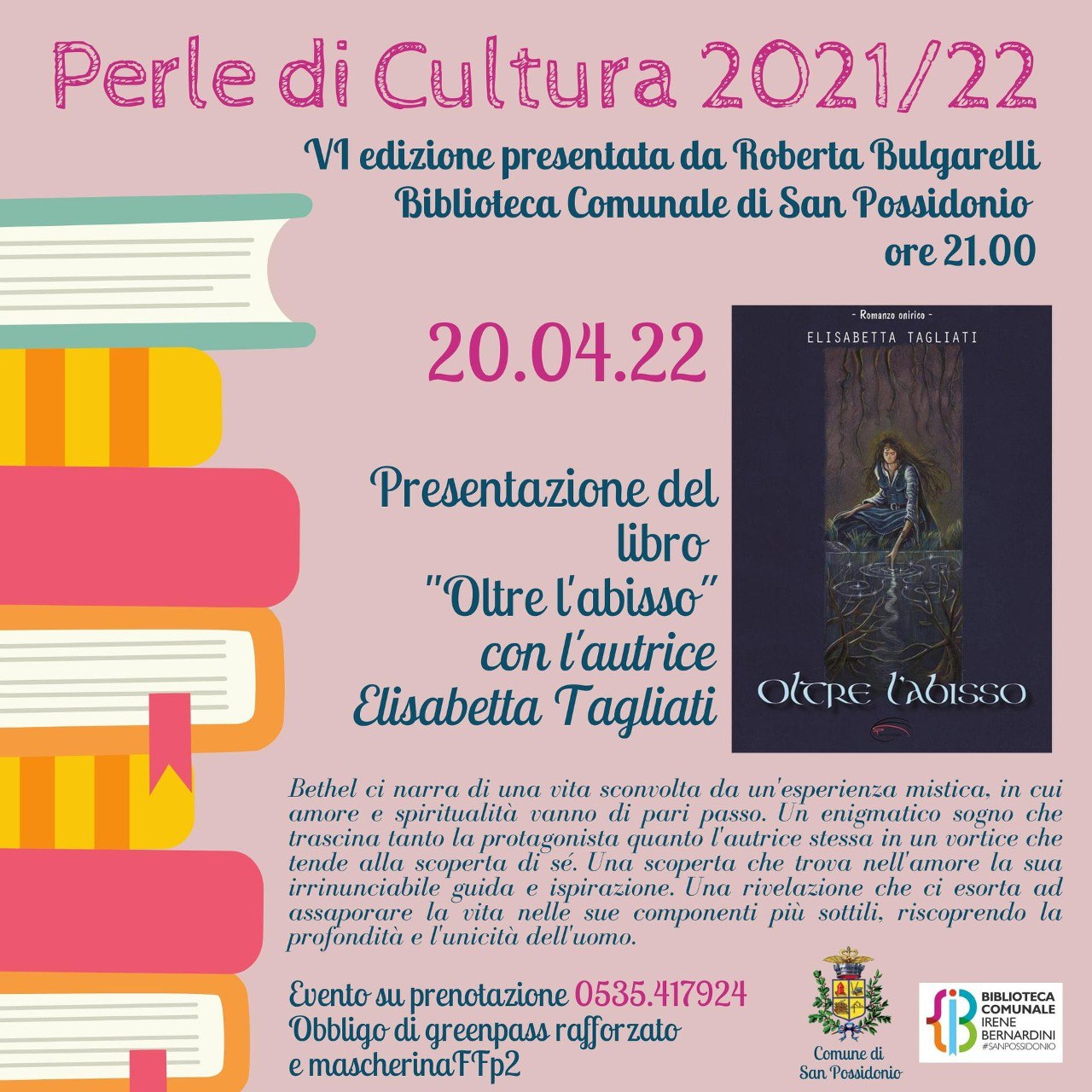 Mercoledì 20 a San Possidonio – Presentazione del libro ” Oltre l’abisso”