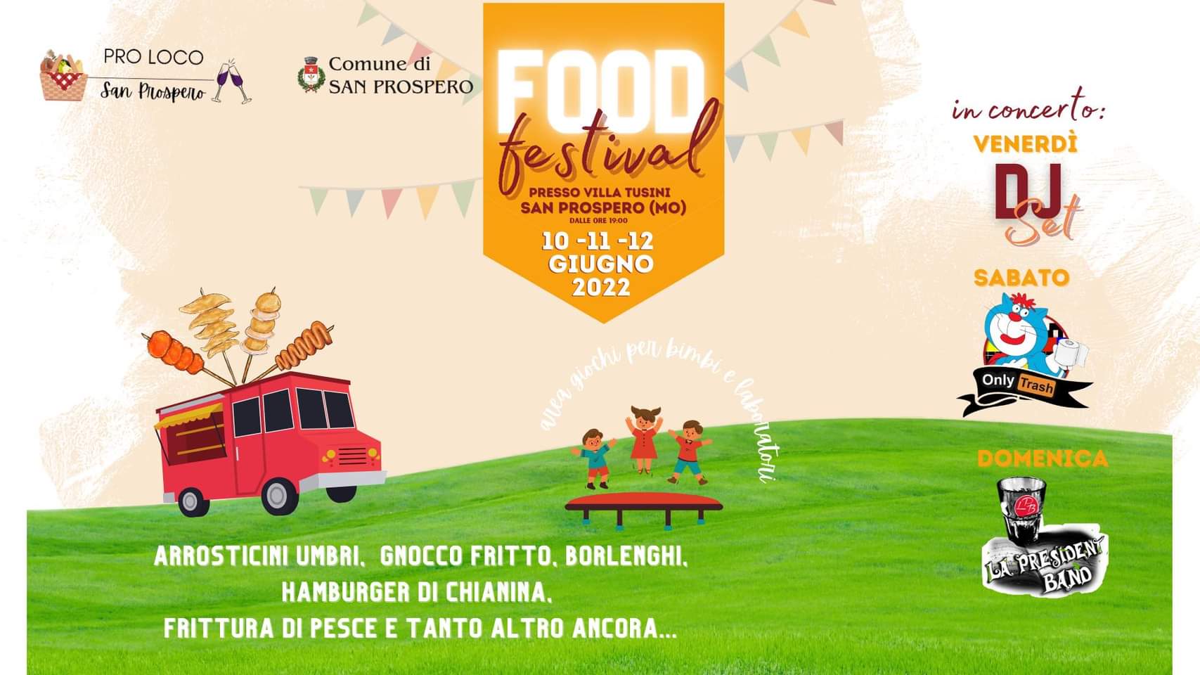 Da venerdì 10 Giugno a San Prospero – Food Festival