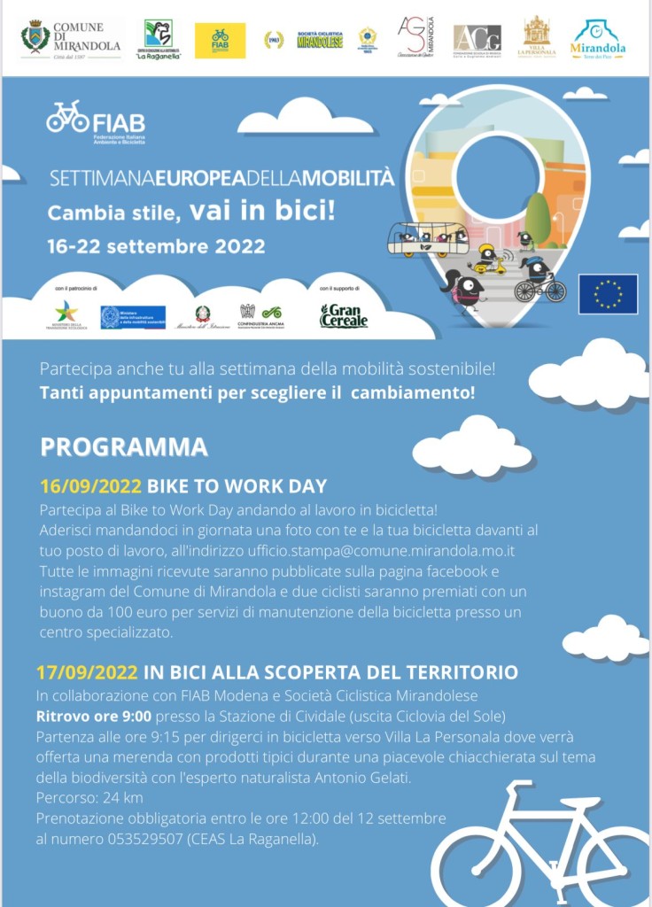 Dal 16 Settembre a Mirandola - Settimana Europea della Mobilità - Tutto il programma