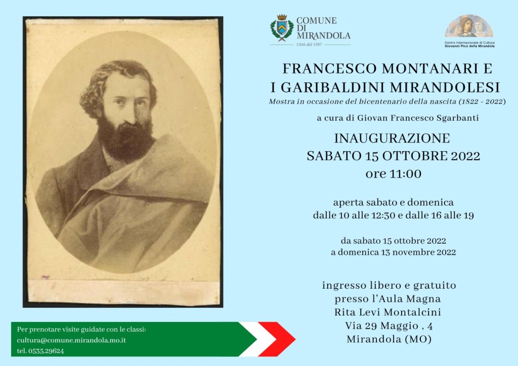 Sabato 15 Ottobre a Mirandola - Bicentenario della nascita di Francesco Montanari - Inaugurazione mostra