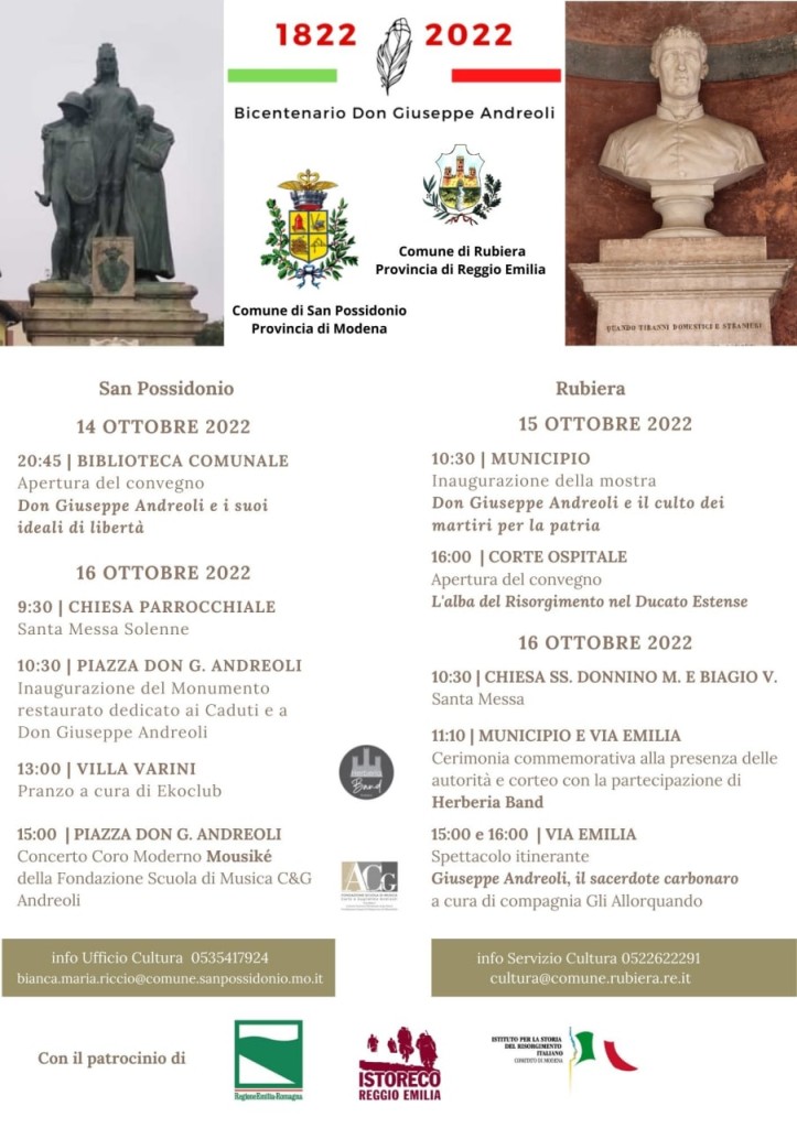 Dal 14 Ottobre a San Possidonio - Bicentenario morte Don Giuseppe Andreoli