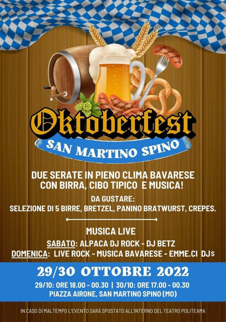 29/30 Ottobre a San Martino Spino - Oktoberfest San Martino Spino