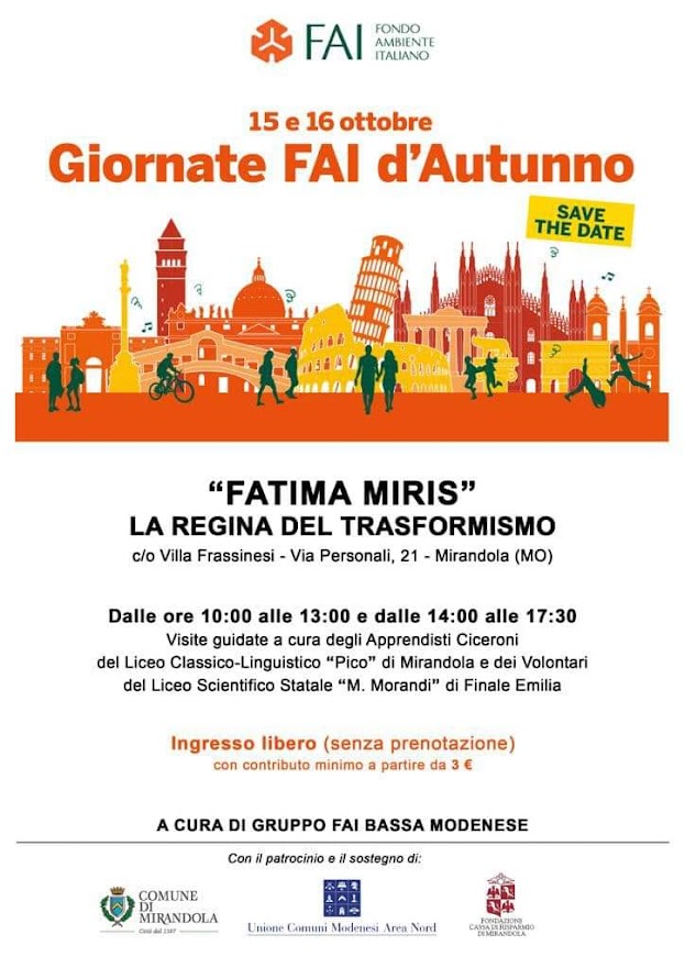 15/16 Ottobre a Mirandola – “Fatima Miris” la Regina del Trasformismo”