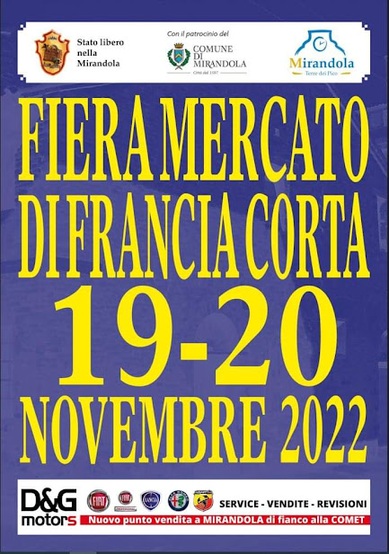 19/20 Novembre  Mirandola - Fiera Mercato di Franciacorta