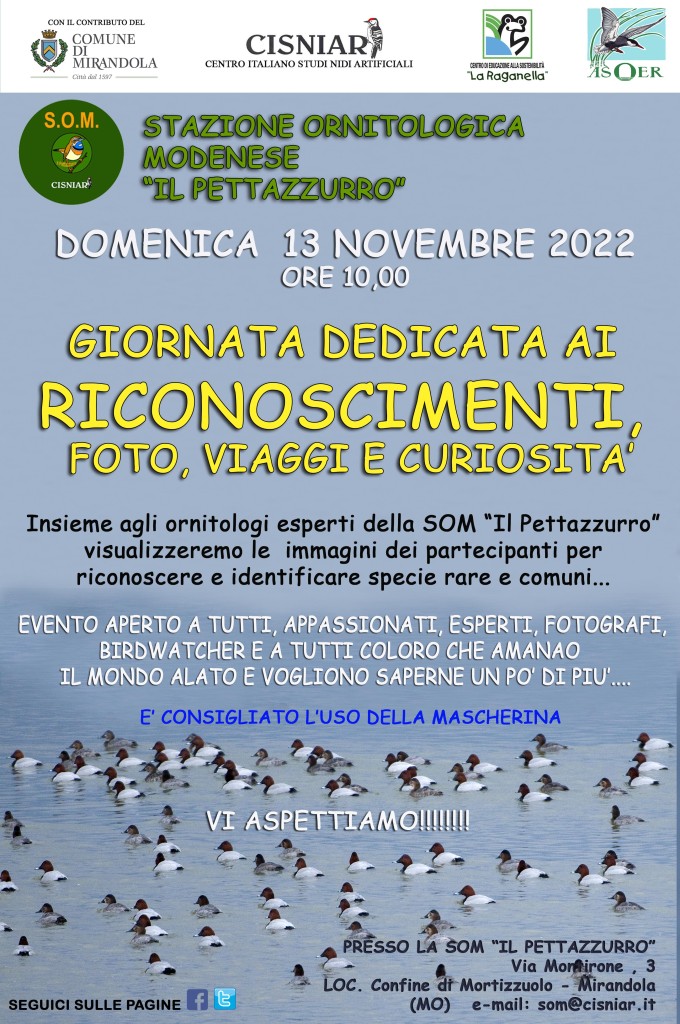 Domenica 13 Novembre S.O.M. - Giornata dedicata ai riconoscimenti.