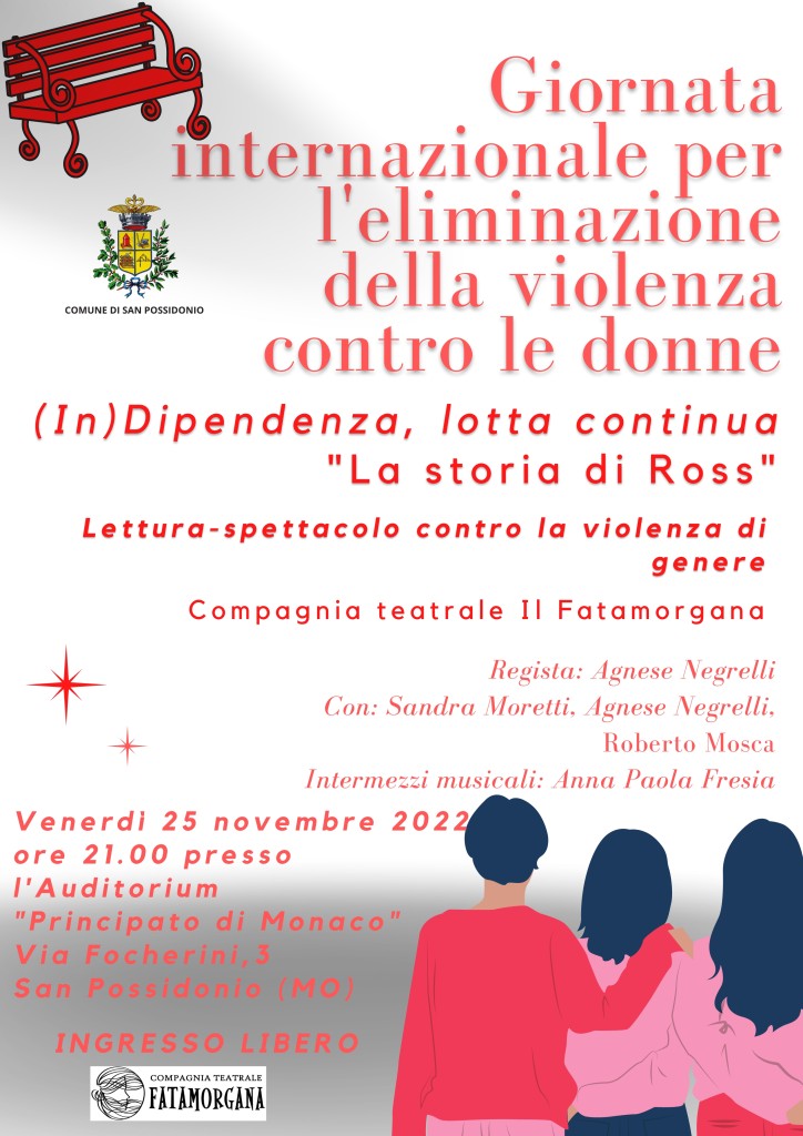 Venerdì 25 Novembre a San Possidonio - Lettura spettacolo contro la violenza di genere