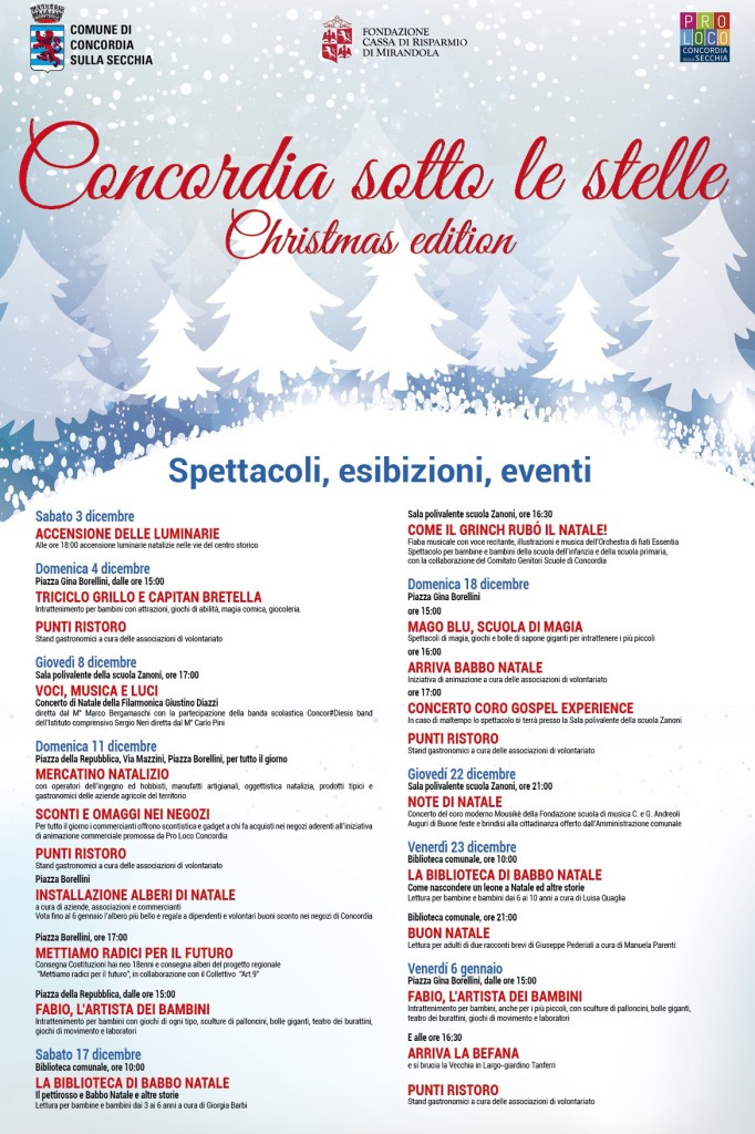 Da sabato 3 Dicembre - Concordia sotto le stelle - Il programma