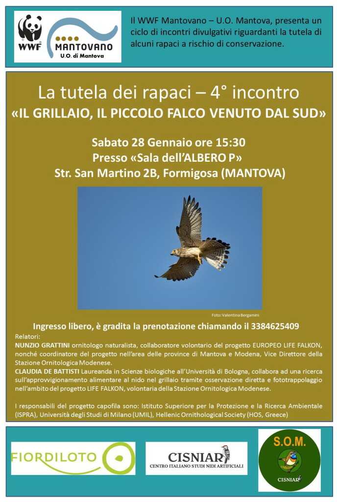 Sabato 28 Gennaio - S.OM.- Conservazione dei rapaci - Il Grillaio