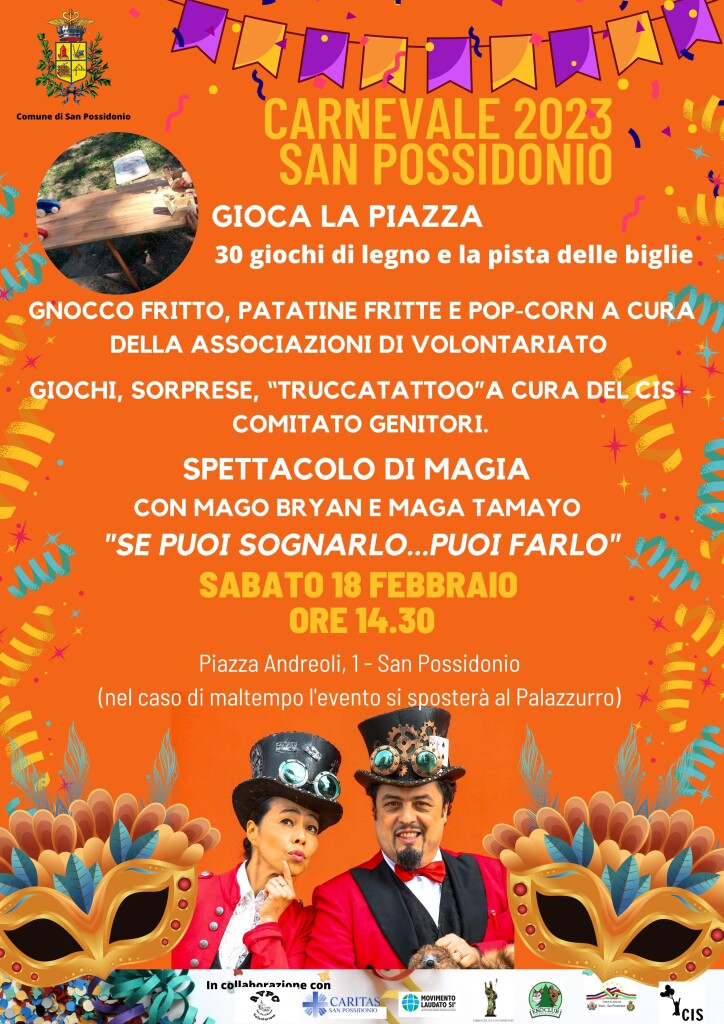 Sabato 18 Febbraio a San Possidonio - Carnevale 2023