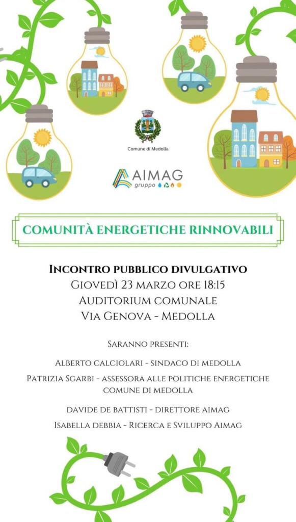 Giovedì 23 Marzo a Medolla - Incontro pubblico divulgativo