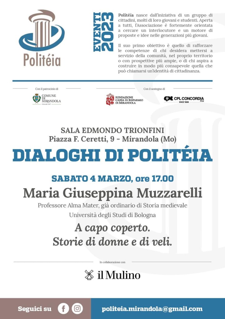 Sabato 4 Marzo a Mirandola - I Dialoghi di Politeia - Conferenza: 