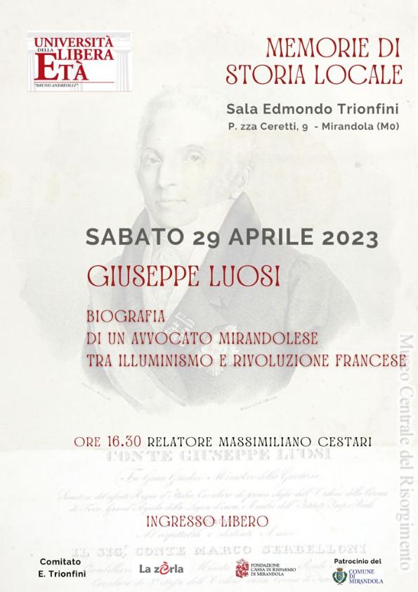 Sabato 23 Aprile a Mirandola – Giuseppe Luosi