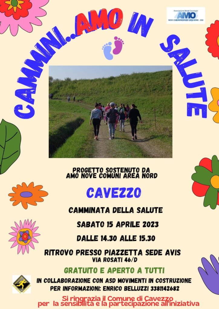 Sabato 15 Aprile a Cavezzo - Cammini...AMO in Salute