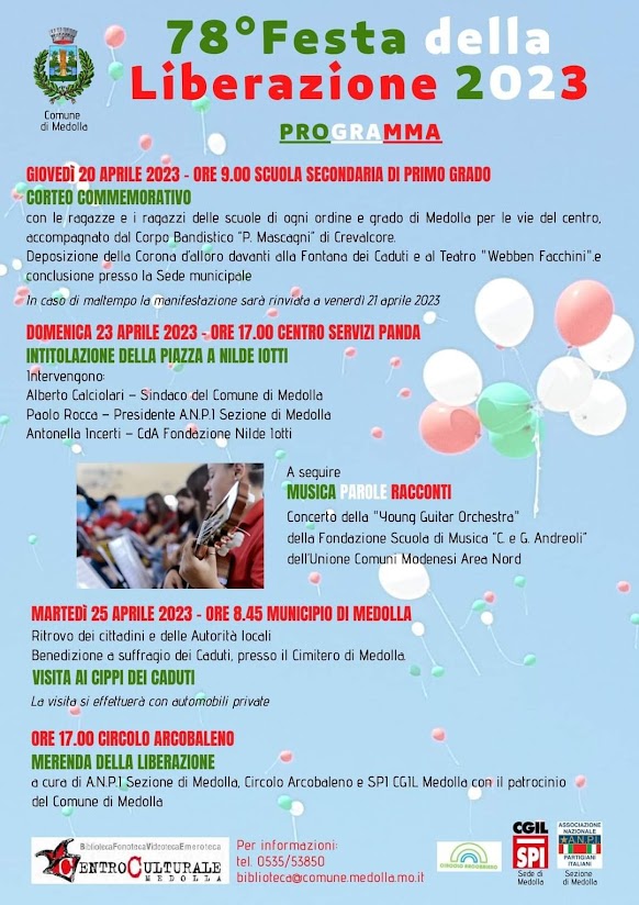 Da Giovedì 20 Aprile a Medolla - Il programma della 78° Festa della Liberazione