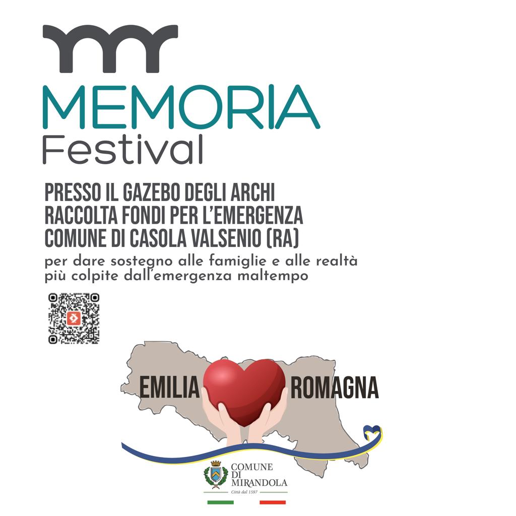 Mirandola sceglie il Comune di Casola Valsenio – Dona anche attraverso il Memoria Festival.