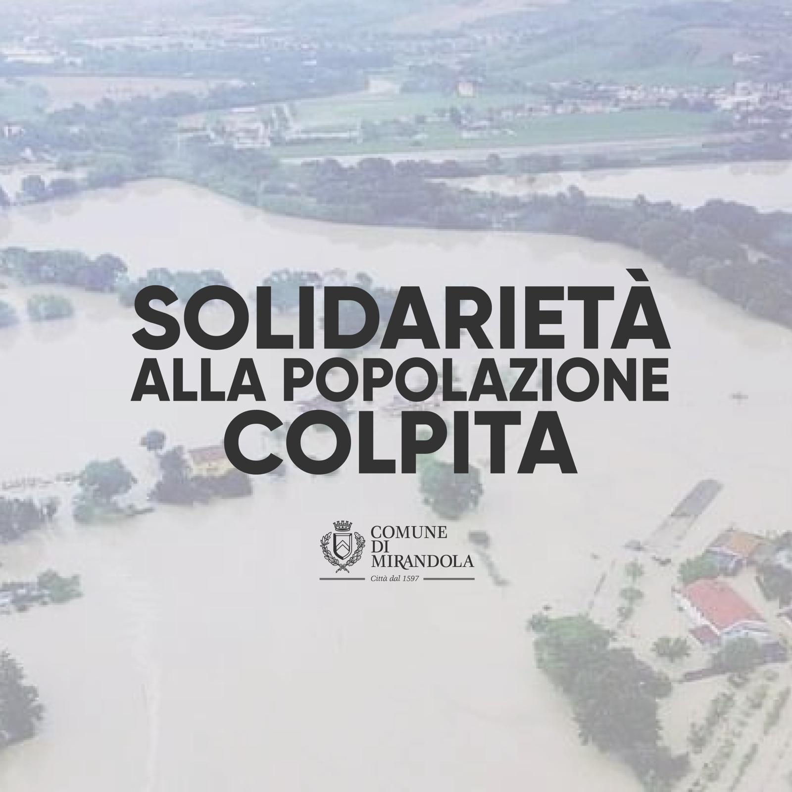 Mirandola – Solidarietà alla popolazione colpita