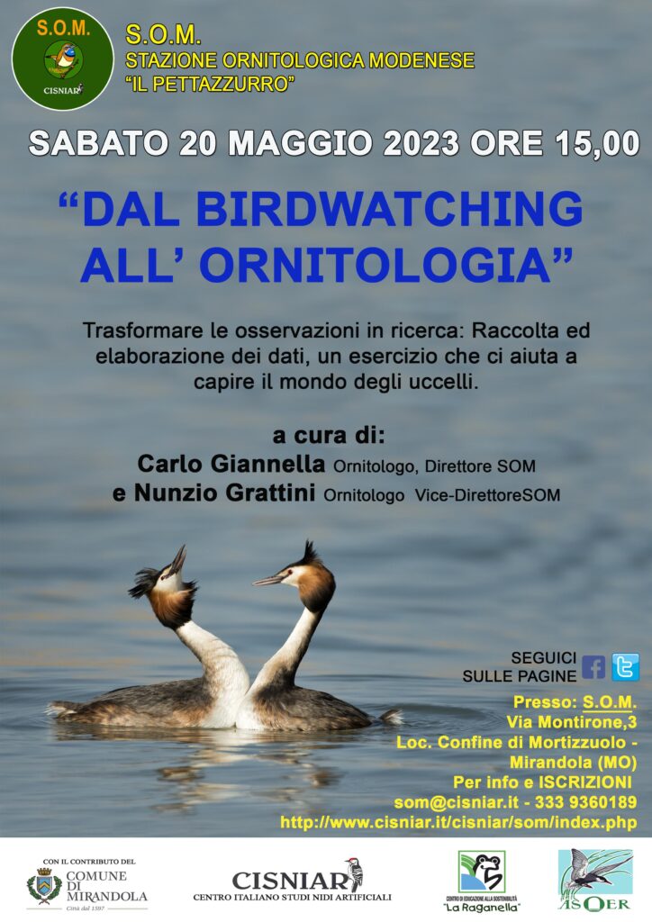 Sabato 20 Maggio S.O.M - Dal Birdwatching all'Ornitologia