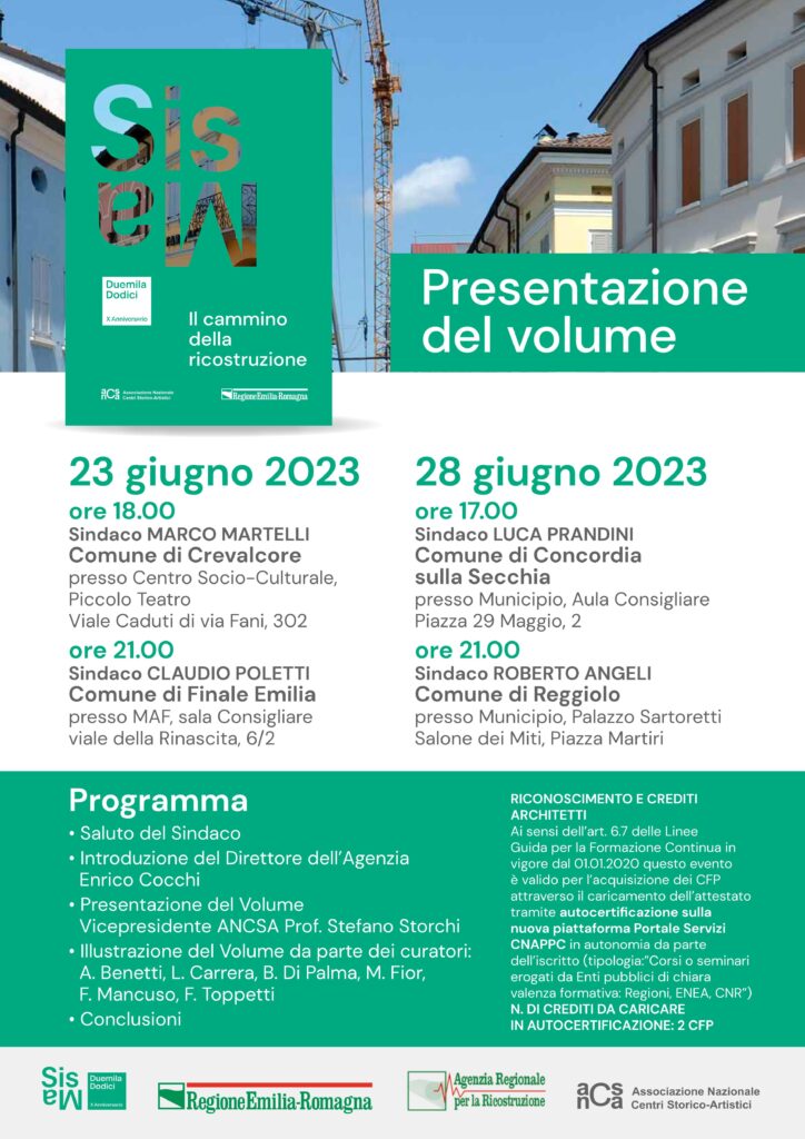 Venerdì 23 Giugno a Finale - Presentazione del volume "Il cammino della ricostruzione"