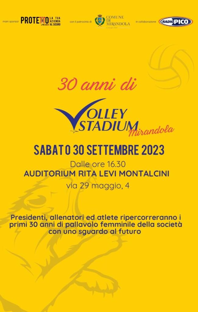 Sabato 30 Settembre - 30 Anni di Volley Stadium Mirandola