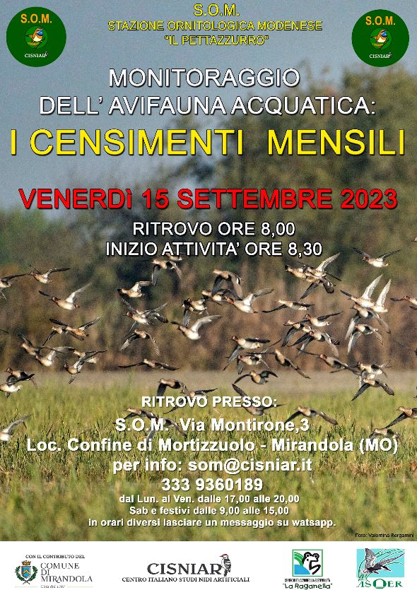 Venerdì 15 Settembre – S.O.M.- Censimenti Mensili