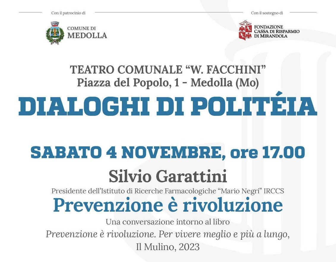 4 Novembre a Medolla – Dialoghi di Politeia – prevenzione è Rivoluzione