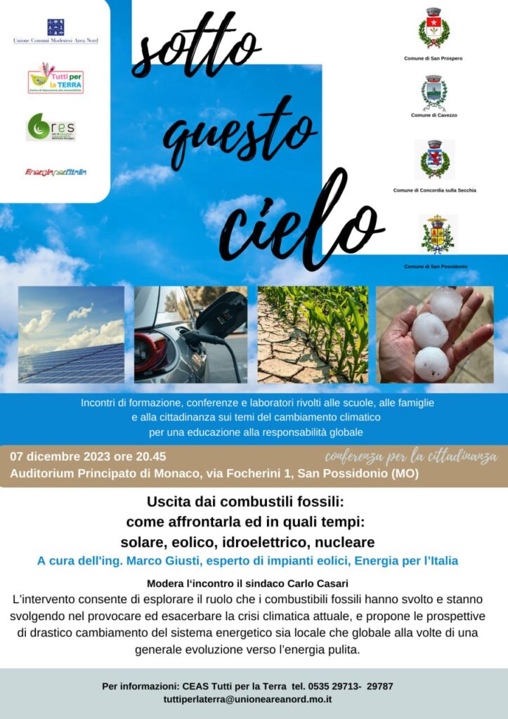 Giovedì 7 Dicembre a San Possidonio - Sotto questo cielo