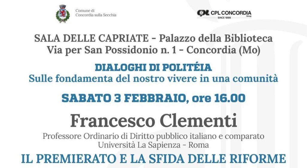 Sabato 3 Febbraio a Concordia - Dialoghi di Politeia