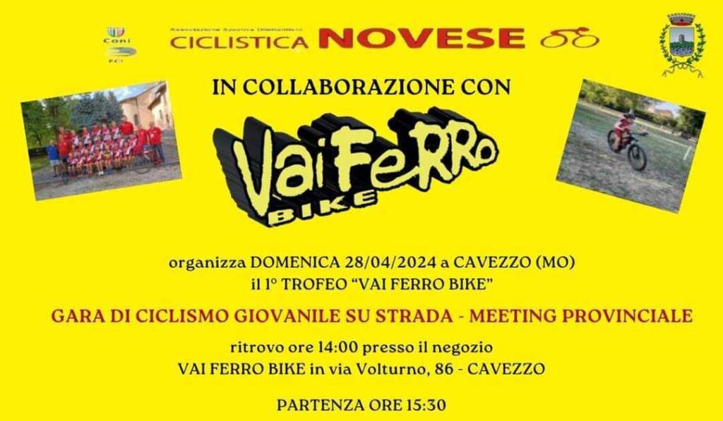 28 Aprile a Cavezzo - 1° Trofeo "Vai Ferro Bike"- Il programma