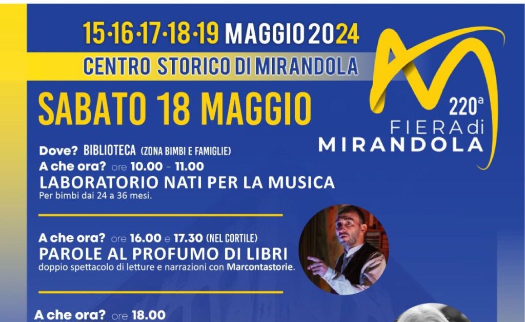 Oggi 18 Maggio in Fiera a Mirandola