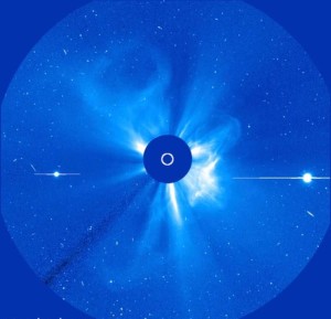 Il “Flare” solare che ha investito la Terra il 10 maggio – Credit: NASA