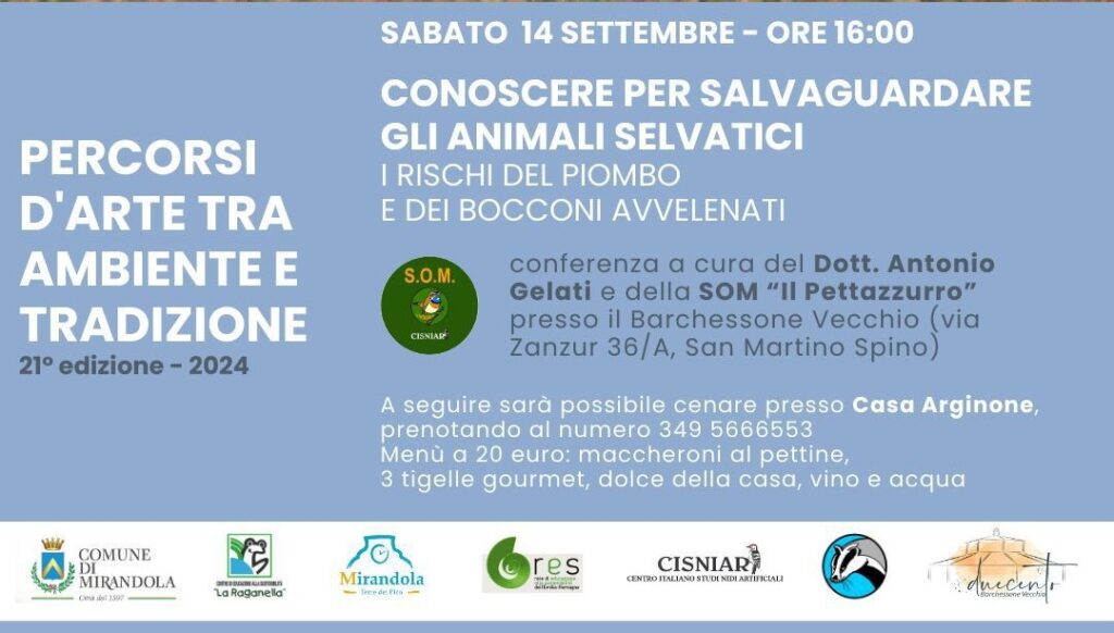 14 Settembre al Barchessone Vecchio - Conoscere per salvaguardare gli animali selvatici