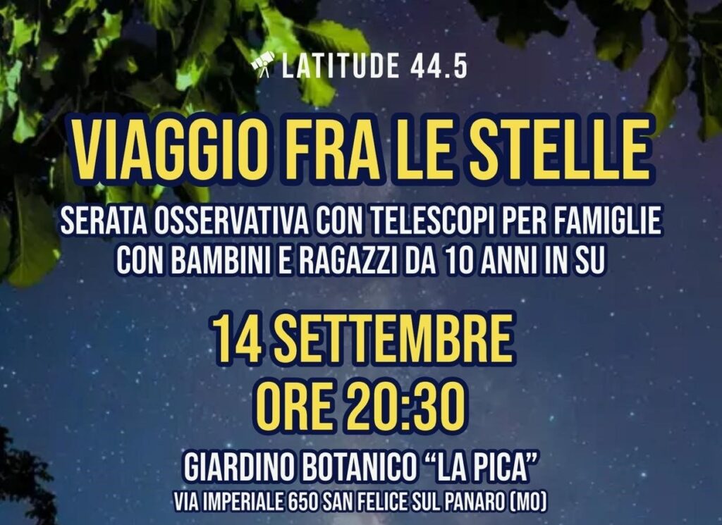 14 Settembre - Viaggio fra le stelle