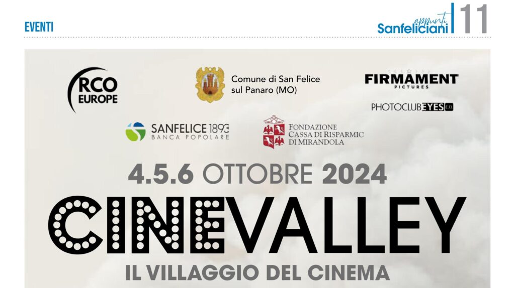 Dal 4 Ottobre a San Felice sul Panaro - "Cinevalley" Il villaggio del cinema - Il programma