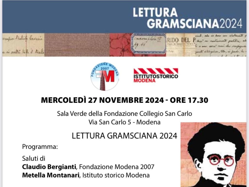 27 Novembre a Modena - Lettura Gramsciana 2024