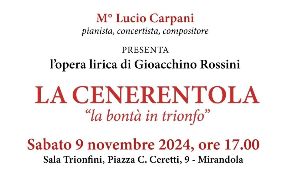 9 Novembre a Mirandola - Università della Libera Età - M°Lucio Carpani presenta .......