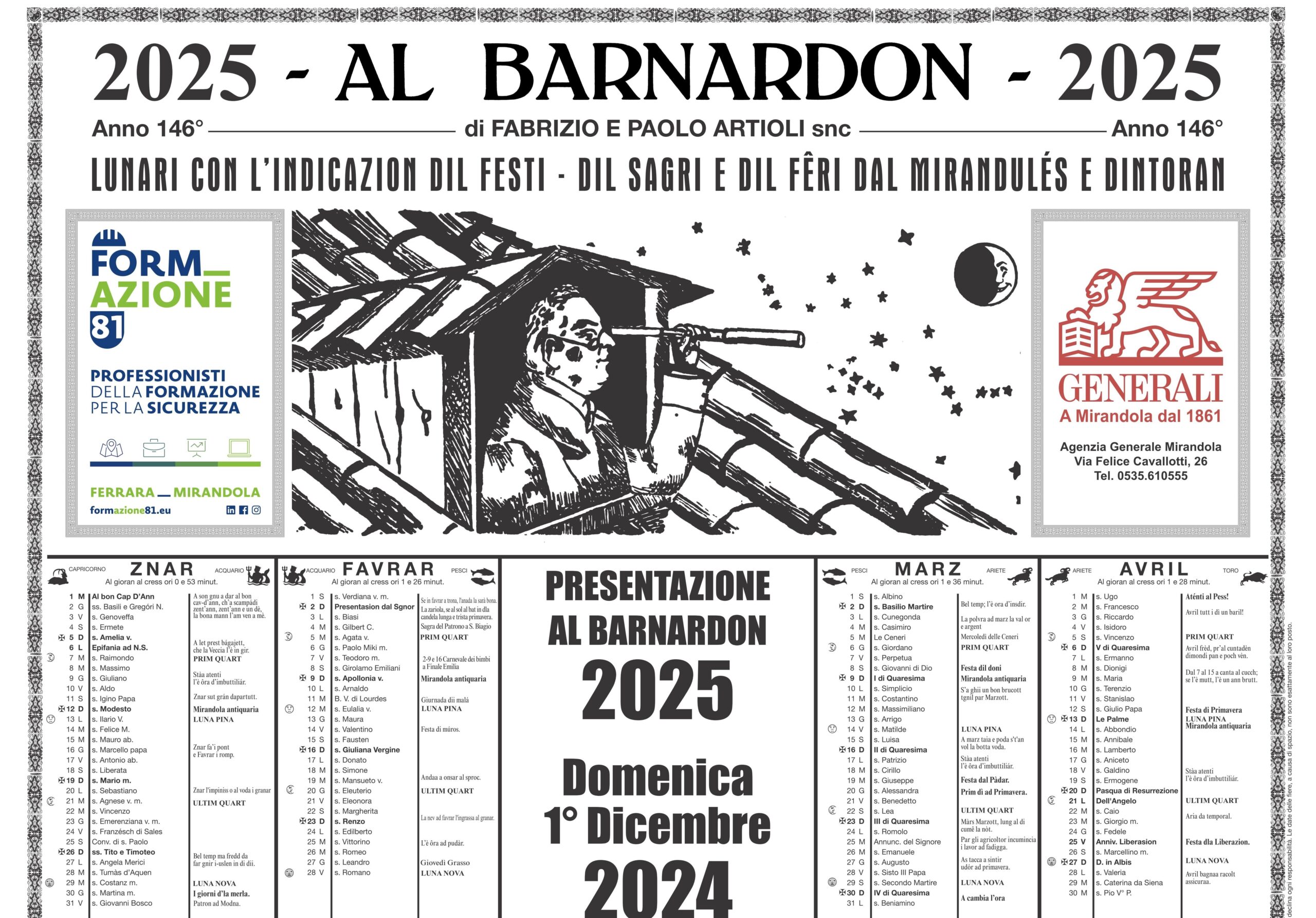 Domenica 1 Dicembre a San Giacomo Roncole – Presentazione “Al Barnardon 2025”