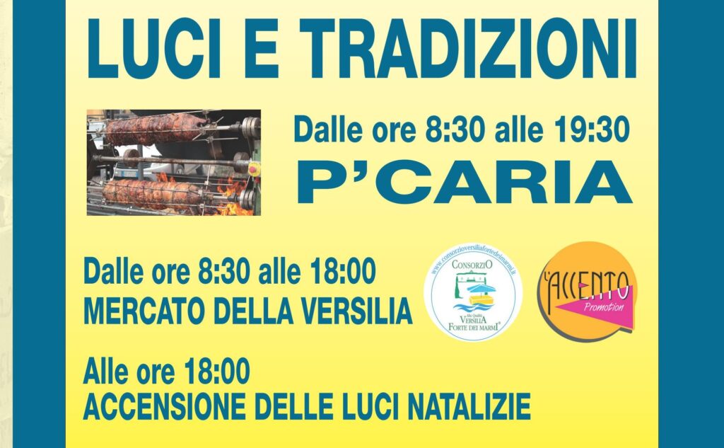 Oggi 24 Novembre a Mirandola - Luci e Tradizioni - Pcarìa e Mercato della Versilia