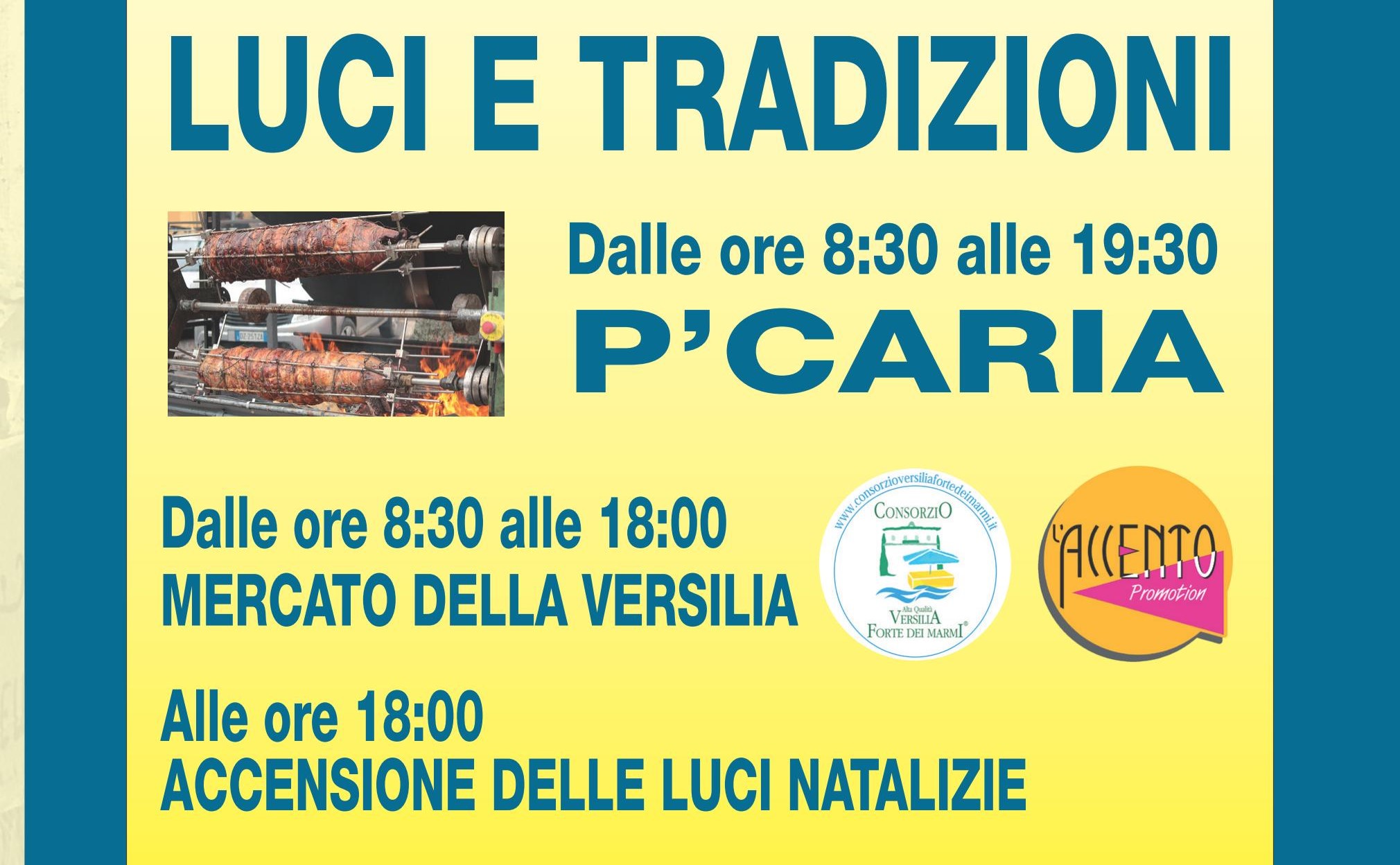 Oggi 24 Novembre a Mirandola – Luci e Tradizioni – Pcarìa e Mercato della Versilia