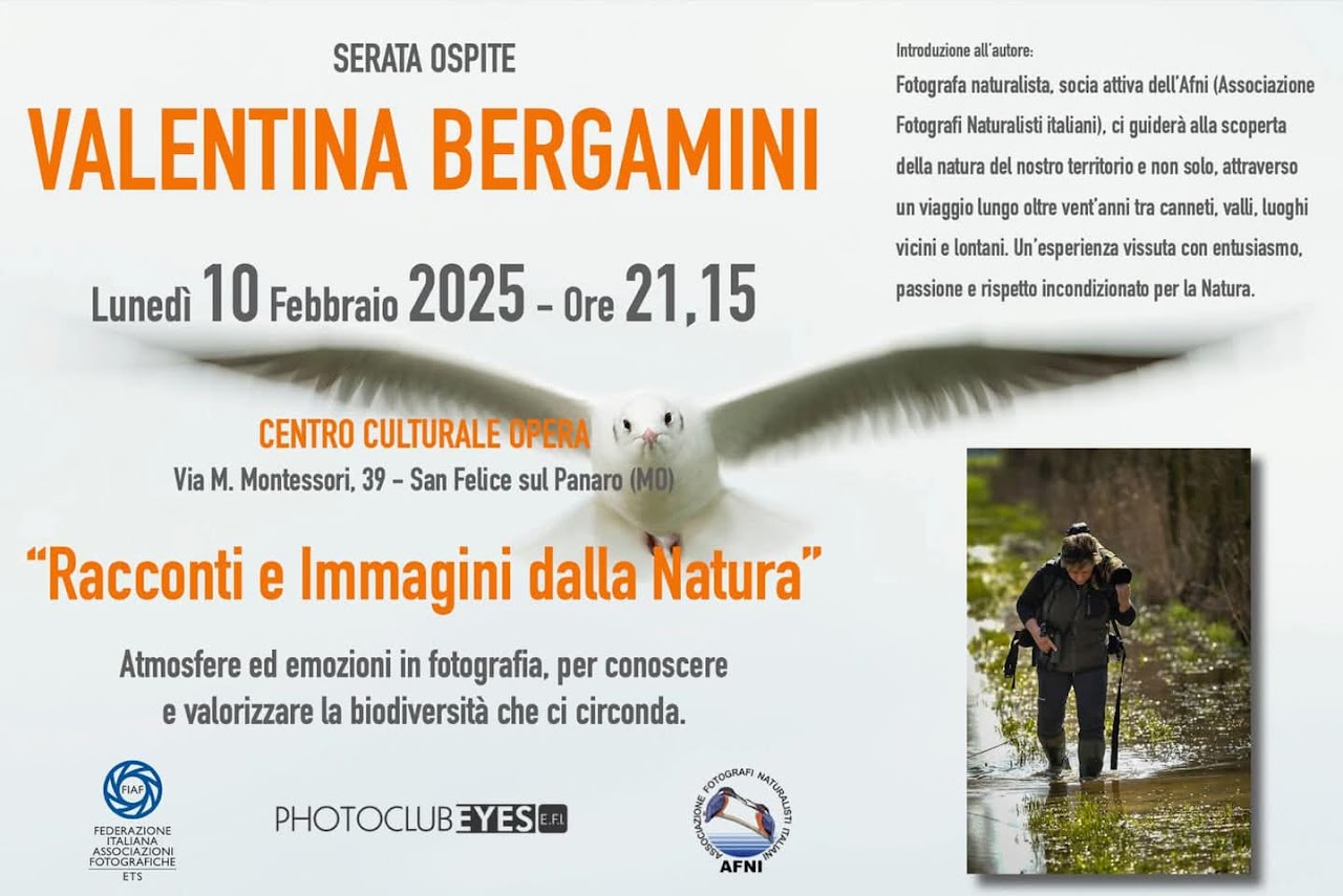 10 Febbraio a San Felice – Valentina Bergamini “Racconti e Immagini della Natura”