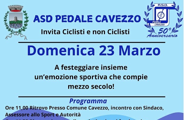 23 Marzo – Cavezzo festeggia i 50 anni del ASD Pedale Cavezzo