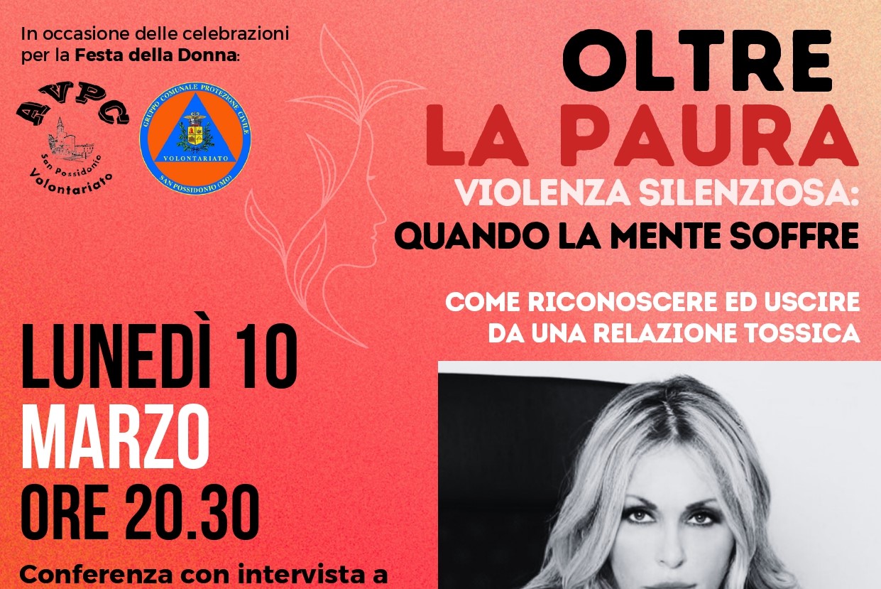 10 Marzo a San Possidonio – Oltre la Paura – Conferenza di Roberta Bruzzone